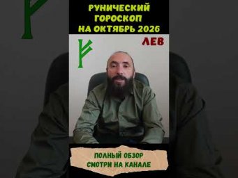 РУНИЧЕСКИЙ ГОРОСКОП НА ОКТЯБРЬ 2026 ♌ ЛЕВ | Что говорят руны? | Юрий Исламов #shorts #руна #лев