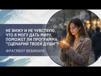 Не вижу и не чувствую, что я могу дать миру. Поможет ли программа "Сценарий твоей Души"?