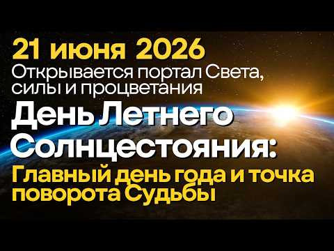 21 ИЮНЯ. День Летнего Солнцестояния - Открывается портал Света, силы и процветания. Поворот Судьбы 21 ИЮНЯ. День Летнего Солнцестояния - Открывается портал Света, силы и процветания. Поворот Судьбы