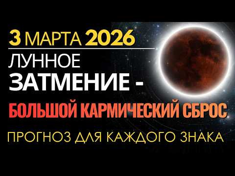 БОЛЬШОЙ КАРМИЧЕСКИЙ СБРОС: Лунное затмение 3 марта 2026. Прогноз для каждого Знака