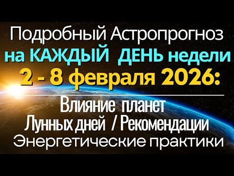 Прогноз на КАЖДЫЙ ДЕНЬ недели 2- 8 февраля 2026