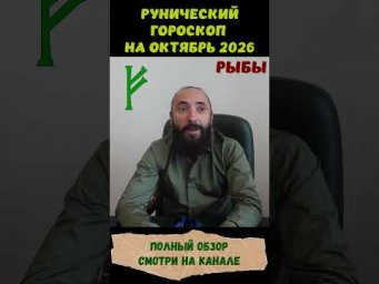 РУНИЧЕСКИЙ ГОРОСКОП НА ОКТЯБРЬ 2026 ♓ РЫБЫ | Что говорят руны? | Юрий Исламов #shorts #руна #рыбы